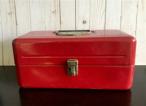 antique metal square tackle boxes|vintage old pal tackle box.